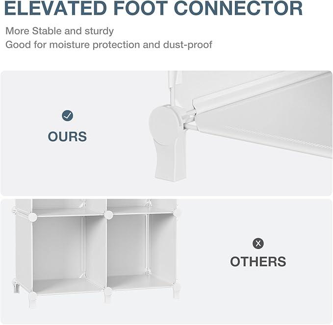 Neprock Closet Organizer,9 Cubby Storage Organizer,Book Shelf,Clothes Yarn Storage for Bedroom Organization(White)