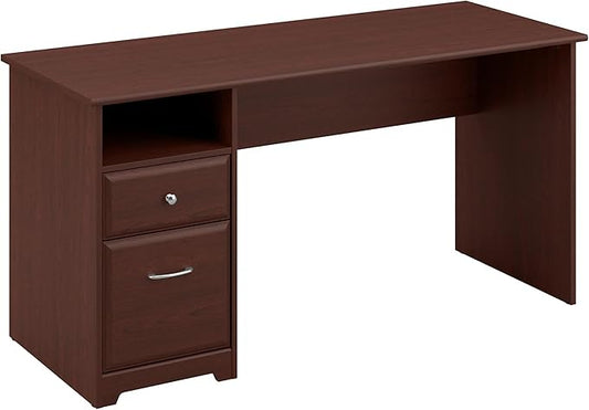 Bush Furniture Cabot 60W Computer Desk with Drawers in Harvest Cherry, Workstation and File Storage, Desktop with Organization Solutions for Home Office