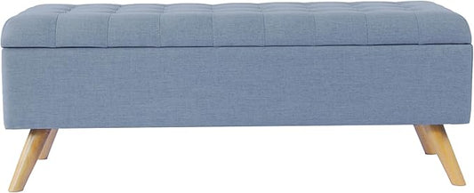 HomePop Modern Storage Bench, Blue Large