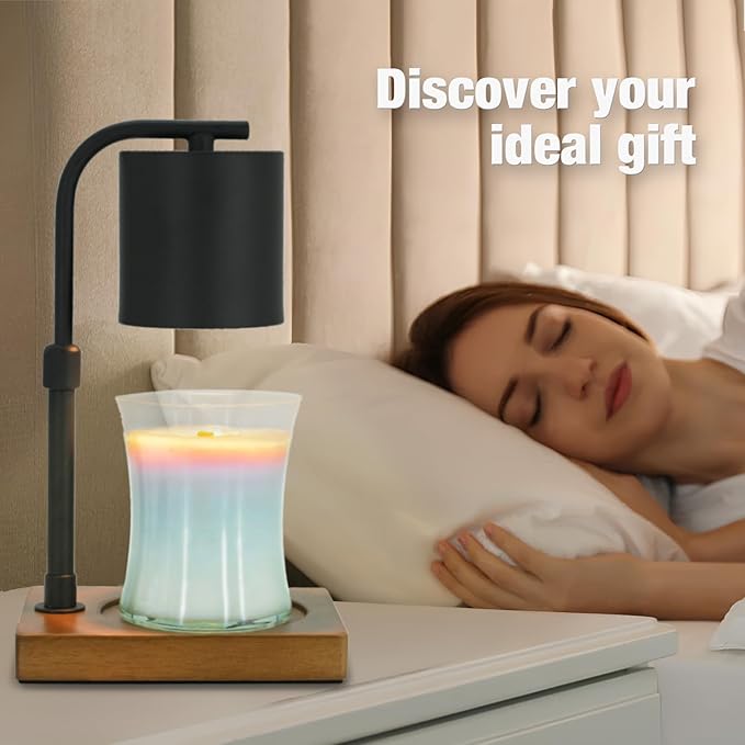 Candle Warmer Lamp Timer for Women Mom, House Warming Gifts New Home Decor, Modern Farmhouse Decor, Candle Warmer for All Jar Candles with 2 Bulb Black 02