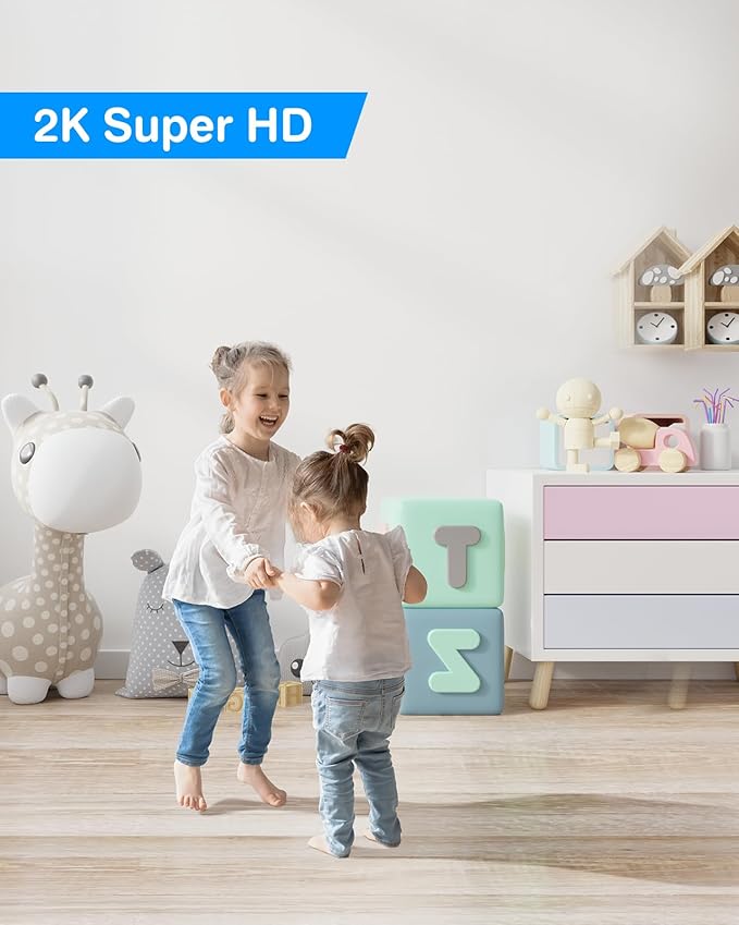 ANNKE 2K Pet Camera Indoor with Phone App, 360°Pan/Tilt WiFi Camera with Human Motion Detection, 2-Way Audio, Night Vision, Cloud/SD Storage, Baby Camera Monitor for Home Security, 2.4Ghz WiFi Only
