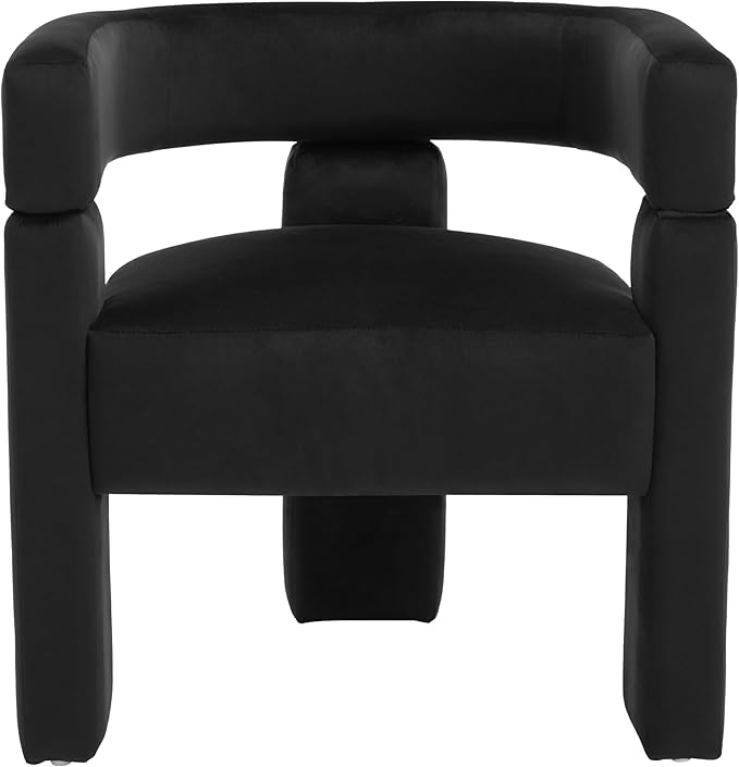 Black Dining Chairs Set of 3, Upholstered Velvet Barrel Chairs with Arms Comfy Side Chairs for Living Room/Dining Room/Reception