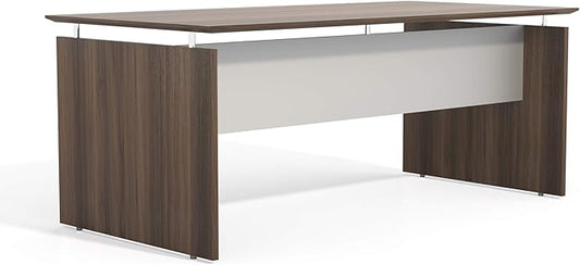 Mayline MNDS72TBS Medina Straight Edge Desk, 72"W, Textured Brown Sugar Laminate