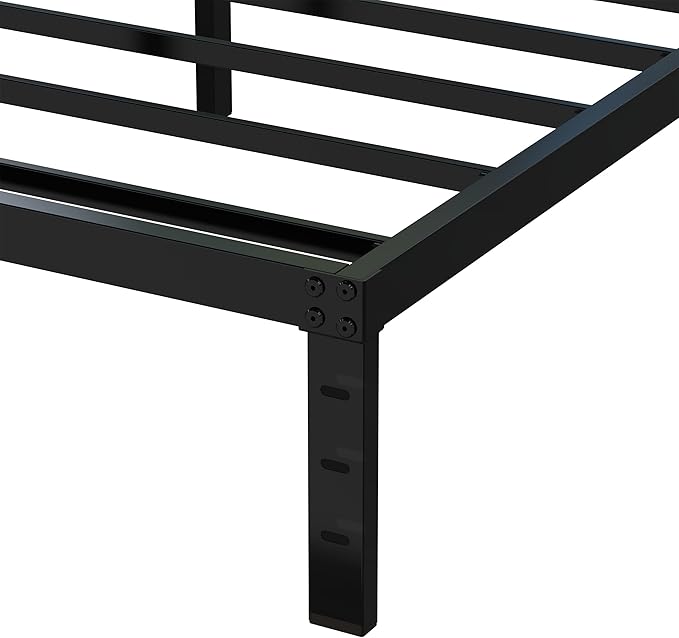 12 Inch Full Size Bed Frame No Box Spring Needed, Heavy Duty Metal Platform Bed Frame Full Support Up to 3000 lbs, Easy Assembly, Noise Free, Black