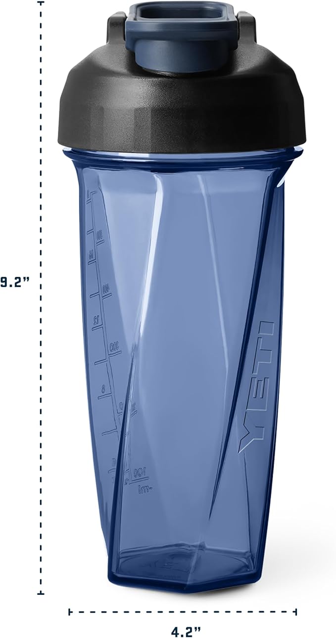 YETI Yonder Helimix Vortex Blender Shaker Bottle Holds up to 27oz | No Blending Ball or Whisk | USA Made | Portable Pre Workout Whey Protein Drink Shaker Cup | Dishwasher Safe, Clear