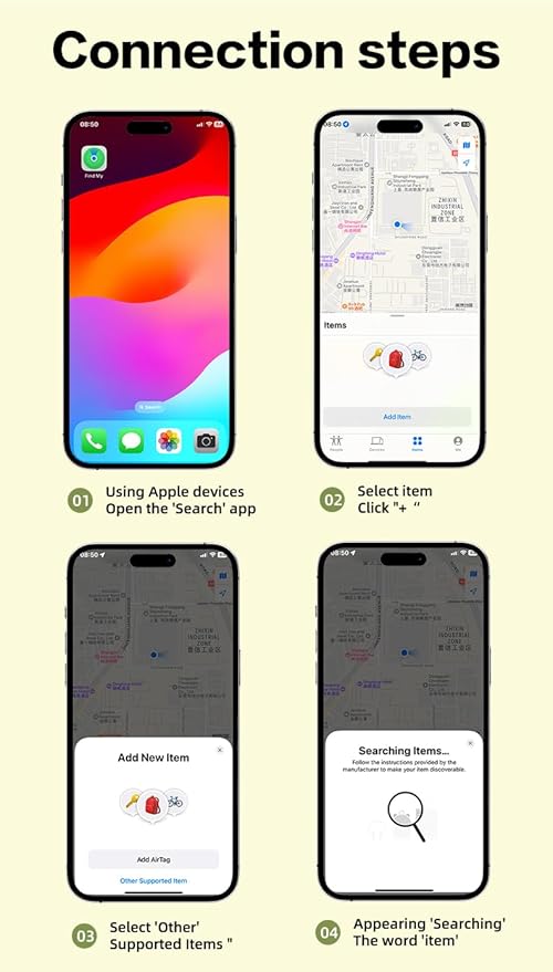 iOS Air Mini Tracker Smart localizador Locator Tag 2 Pack Works with Apple Find My Device for Keychain Keys Dog Kids Car Luggage Vehicle Motorcycle Tracking Worldwide,Waterproof IP67 Not GPS