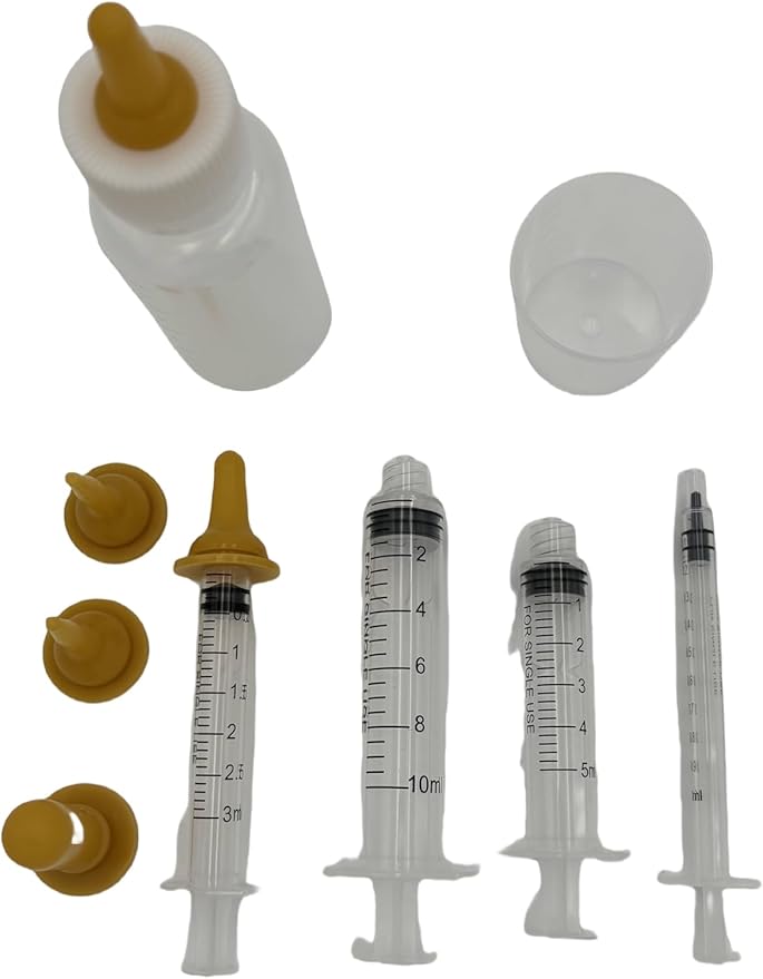 Pet Medication Feeder & Silicone Pill Dispenser for Dogs & Cats – Reusable Nursing Nipples for Kittens & Puppies, 10ml & 50ml Sizes – Easy, Mess-Free Dosing