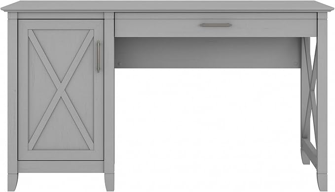 Bush Furniture Key West Computer Desk with Storage Farmhouse PC Table for Home Office in Cape Cod Gray 54W x 24D