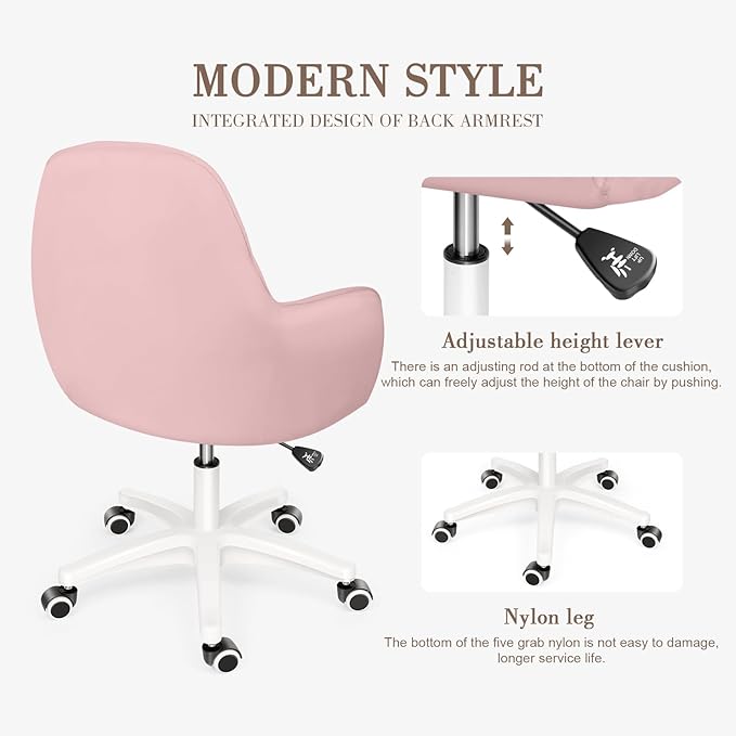 Cute Office Chair Home Computer Chairs Adjustable Task Chairs Modern Office Chair Makeup 360° Swivel Computer Mid Back Chair