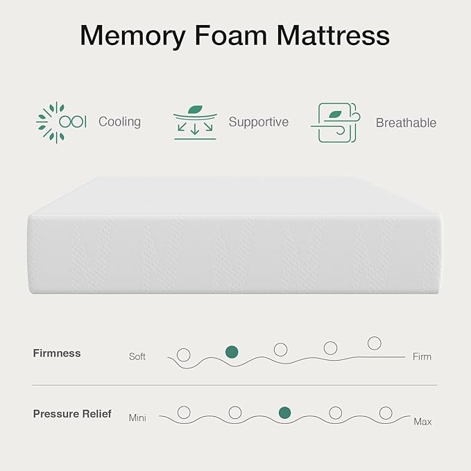 Novilla 14 inch Full Memory Foam Mattress, Gel Memory Foam Mattress for Cooling Night Sleep & Pressure Relief, CertiPUR-US Certified