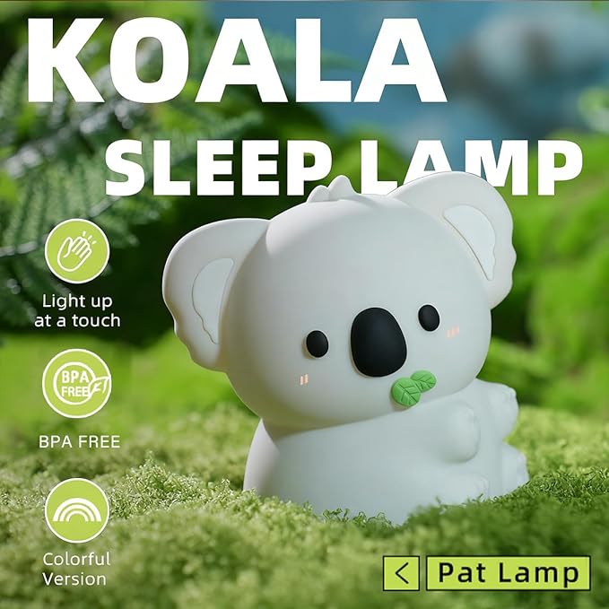 Koala Night Light for Adults Kids,Dimmable Bedside Lamp,Touch Control Night Lamp with 7 Colors 30Min Timer,Used for Camping Party Room Decor Thanksgiving Day Halloween Christmas Birthday Gifts