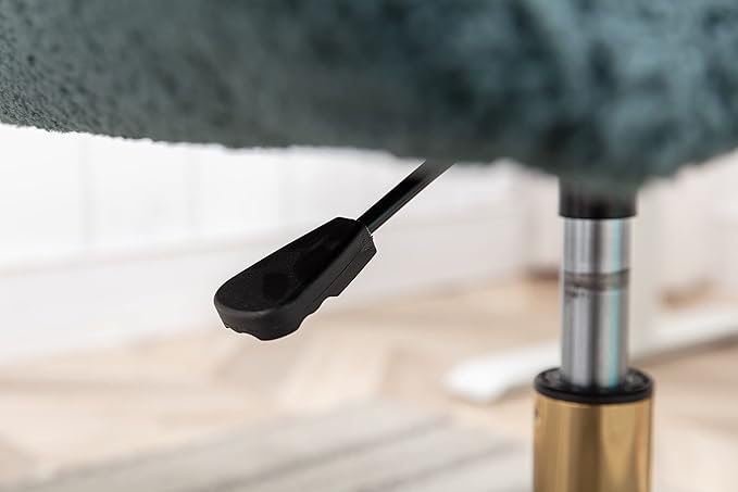 Goujxcy Fluffy Desk Chair, Faux Fur Vanity Chair Swivel Office Chair for Girls Women, Height Adjustable Cute Teddy Furry Makeup Chairs for Bedroom Home Office