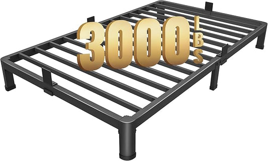 MAF 4 Inch Twin Metal Platform Bed Frame with Round Corner Legs, 3000 LBS Heavy Duty Steel Slats Support, Noise Free, No Box Spring Needed, Easy Assembly