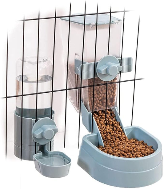 Oncpcare Rabbit Food and Water Bowl Set for Cage - Small Animal Food Dish for Rabbits, Ferrets, Cats, Birds