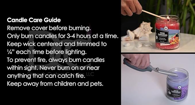 Bamboo Odor Eliminating Highly Fragranced Candle - Eliminates 95% of Pet, Smoke, Food, and Other Smells Quickly - Up to 80 Hour Burn time - 12 Ounce Premium Soy Blend