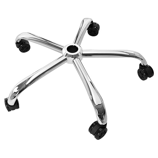 Frassie Office Chair Base Replacement with Wheels, Heavy Duty 2500LBS Metal Stool Chair Base, 28 inch Universal Desk Chair Base Replacement Part, Silver