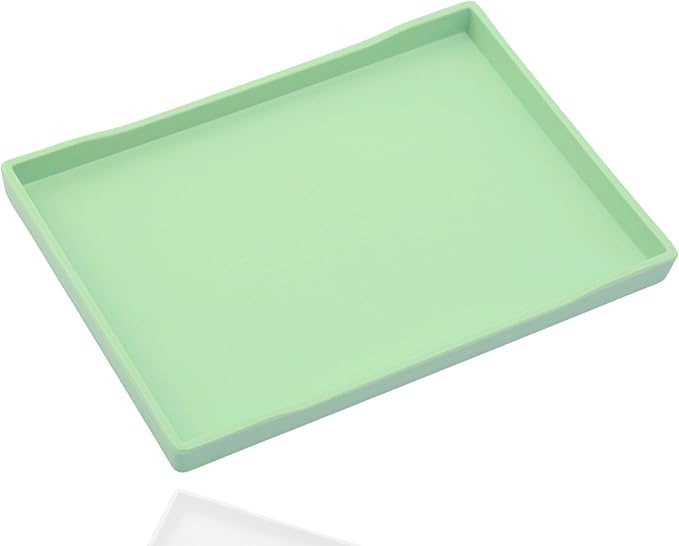 Green Serving Tray (13.5 x 9.6 inch) for Serving Accessory, Spa, Coffee, Drinks, Tea, Bar, Party, Seasoning, Perfume and Display Use.