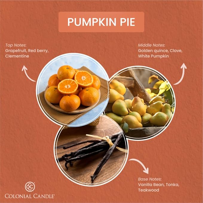 Colonial Candle Pumpkin Pie Scented Jar Candle, 2 Wick, 3.5 oz, Mottled Wax Candle