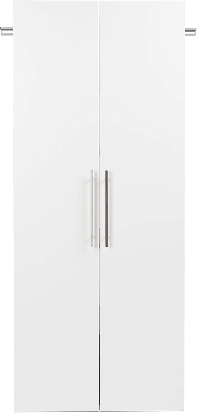 Prepac HangUps 30" Large Garage Cabinet, Bathroom Cabinet Wall Mount, Ideal for Garage, Kitchen and Laundry Organization 30" W x 72" H x 16" D, White
