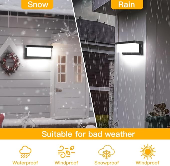 Sytmhoe Outdoor Lights Wall Mounted,Modern LED Sconce Outside Wall Lamp, 3 Colors 24 Watts Outdoor Lights for House Corridor Porch Garage Cafe Villas Hotel Lighting