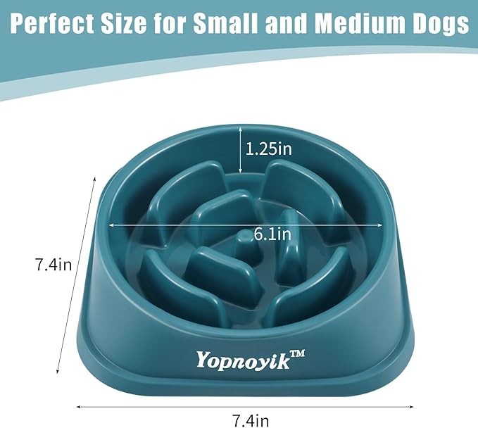 Slow Feeder Dog Bowls for Healthy Eating, Non-Slip and Anti-Choking Design, Reduces Bloating & Overeating for Medium Dogs and Cats, Easy to Clean