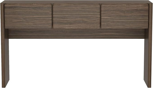 Manhattan Comfort Linda Modern Console Table with 3 Storage Drawers – 60" Narrow Entryway Stand for Living Room, Hallway, or Dining Room – Wood Grain Accent Furniture, Walnut Brown