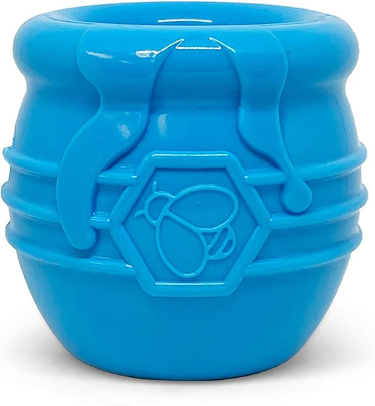 SodaPup Honey Pot – Durable Dog Treat Dispenser & Enrichment Toy Made in USA from Non-Toxic, Pet Safe, Food Safe Natural Rubber Material for Mental Stimulation, Problem Chewing, Calming Nerves, & More