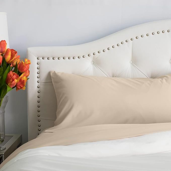 PeachSkinSheets Almond Ivory Sheet Set - 1500tc Level of Softness - Extra Soft Cooling Sheets for Hot Sleepers and Night Sweats - Regular King Size