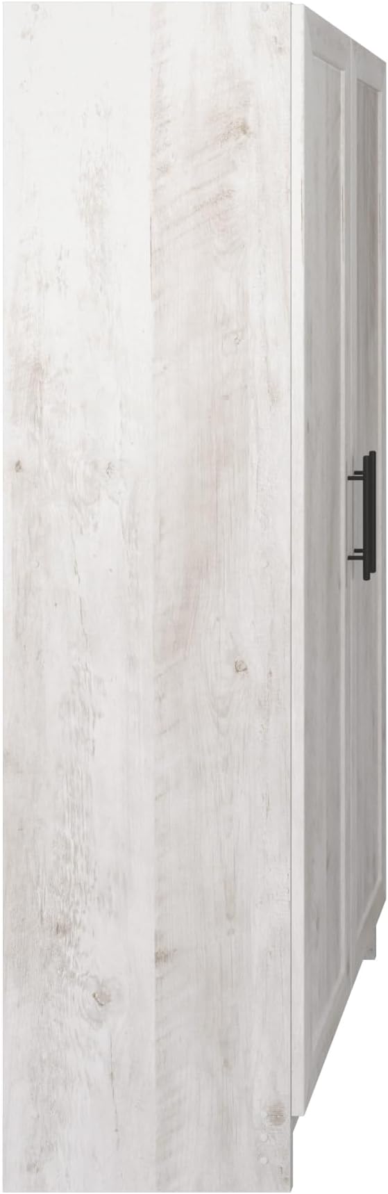 Prepac Elite Storage Accent Cabinet with Panel Doors, Rustic White Cupboard, Bathroom Cabinet, Pantry Storage with 3 Shelves 16.75" D x 32" W x 65" H