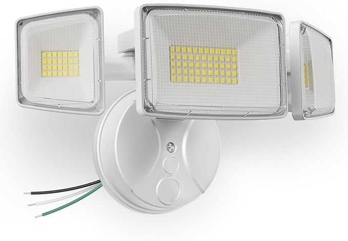 Onforu 80W 9000LM Flood Lights Outdoor, Brightness Security LED Flood Lights with 3 Adjustable Heads, Switch Controlled, IP66 Waterproof 6500K Outside Exterior Flood Light for Yard Garage Eave Patio