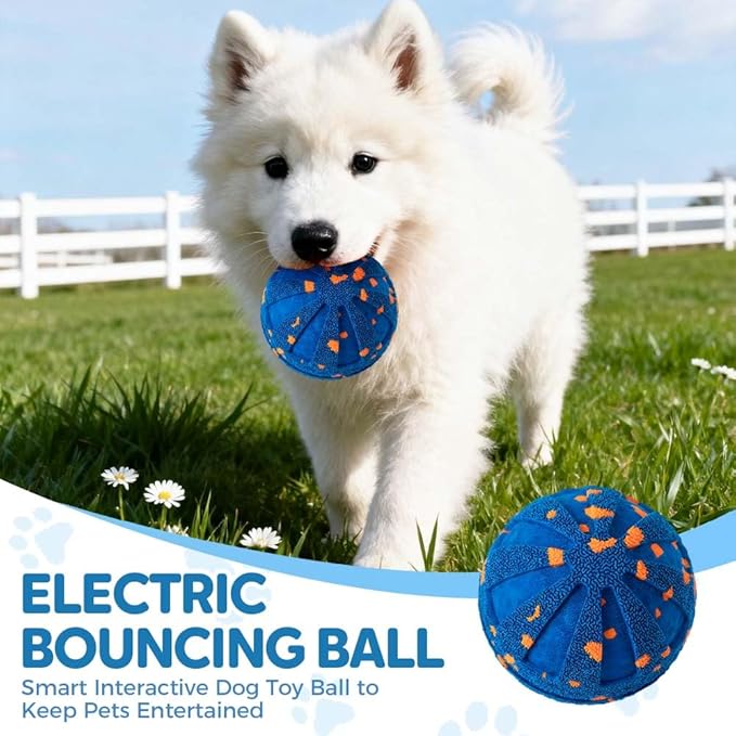 2025 Upgraded Smart Interactive Dog Ball Toy, Dog Enrichment Toys Automatic Moving Ball, Waterproof Smart Shaking Pet Bounce Electric Balls, Bouncing Electric Moving Toy Dogs (Orange)