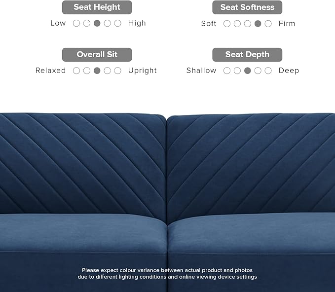 mopio 76.4" Futon Sofa Bed, Couch, Loveseat, Sleeper Sofa, Mid Century Modern Futon Couch, Sofa Cama, Couches for Living Room (Classic Blue Velvet)