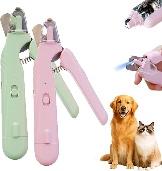 PupNourish Nail Trimmer, The SafeTrim by PupNourish, Pup Nourish Nail Clippers, 2 in 1 Nail Clipper and Grinder with Built-in LED Light,Splash Guard,Pet-Friendly Design,for Dog and Cat (Green+Pink)