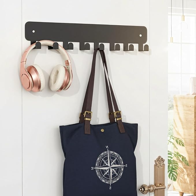 2 Pcs Key Holder Wall Mount, Key Hooks with 10 Hooks, Heavy Duty Metal Hanger for Entryway, Kitchen, Home Organization