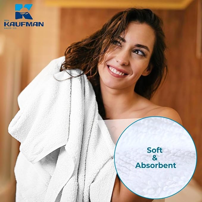 Kaufman - Personalized Velour Beach and Pool Towel 100% Cotton 30in X 60in Solid Color Bath Towel Embroidered (White)