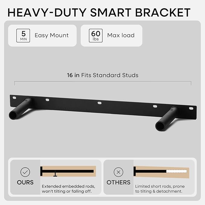 Homeforia 24 inch Golden Oak Floating Shelf, High End Solid Real Wood 24inch Small Floating Shelves for Wall Mounted, Oak Wooden 24in Floating Shelves, Heavy Duty Bracket, 24 X 6.5 X 1.75 in, Set of 4