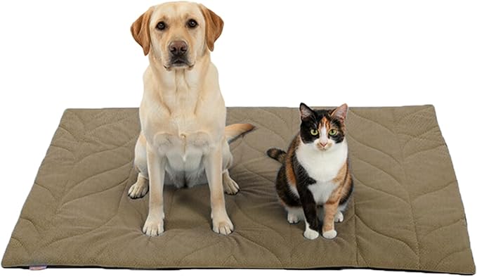 Dog Heating Pad (48"x28") - Waterproof Electric Heated Mat & Pet Bed for Indoor and Outdoor Use, Chew Resistant Cord, Machine Washable Cover with Wheat Pattern Quilting, for Cats and Pets