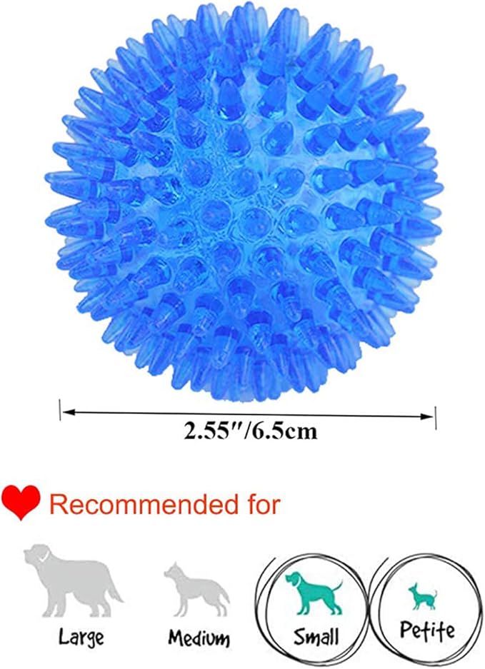 Orgrimmar 3 PCS Pet Squeaky Chewing Balls Dog Soft Stab Cleaning Teeth Toys Balls with High Bounce for Small Medium Large Pet Dog Cat Toys(Small,2.55in)