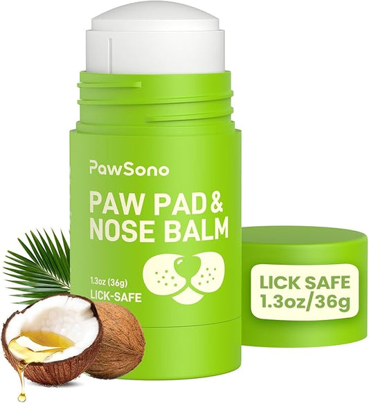 Lick-Safe Dog Paw & Nose Balm Stick with Coconut Oil | All-Natural Moisturizer & Soother for Dry, Cracked Snout & Pads | Nose Butter for Frenchies | Cream & Wax for Horse Hoof, 1.3 oz (36g)