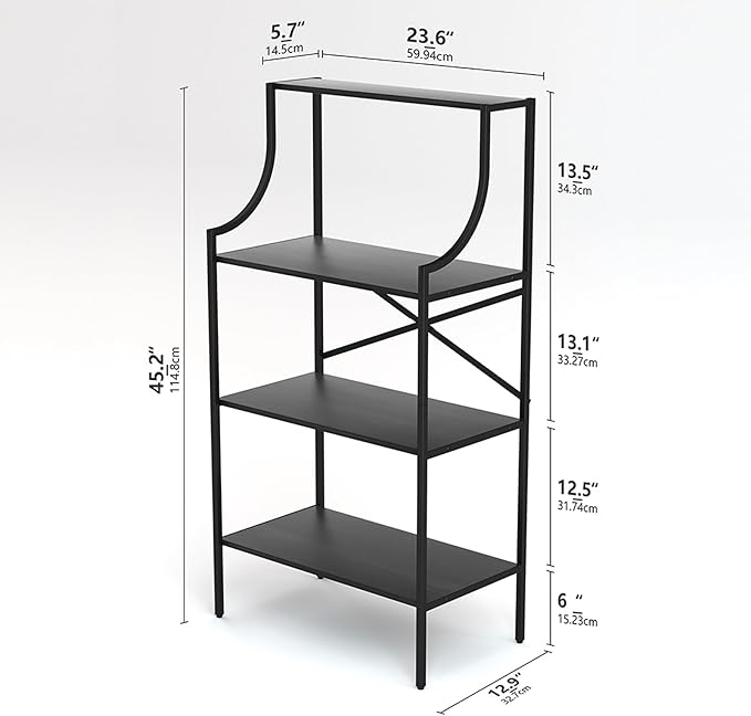 Console Table, entryway Table 4-Tier Sofa Table with Storage Shelves, Couch Table Behind Sofa, Standing Bakers Rack