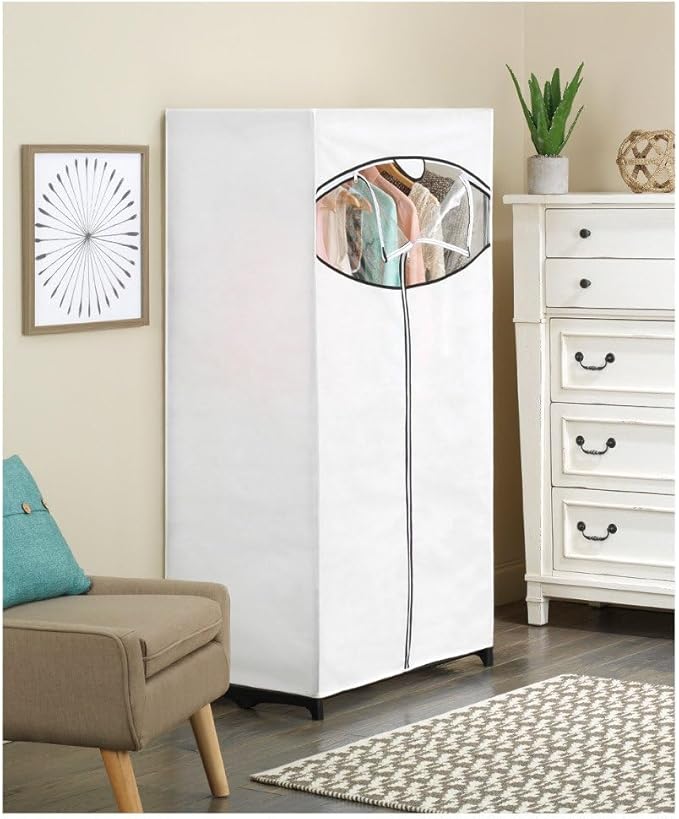 Whitmor White, Clothes Closet Fabric Cover, 36"