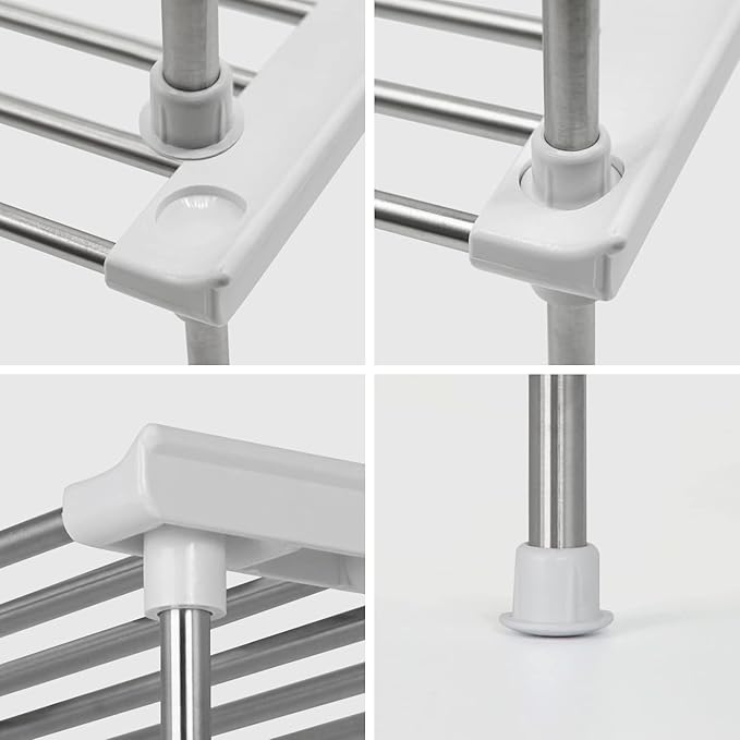 carrotez Cabinet Organizer Shelf, Set of 2 Stackable Kitchen Counter Shelves, Kitchen Cabinet Organizers and Storage, Pantry Storage Shelf Organizer, 15.7 x 7.8 x 6.1 - White