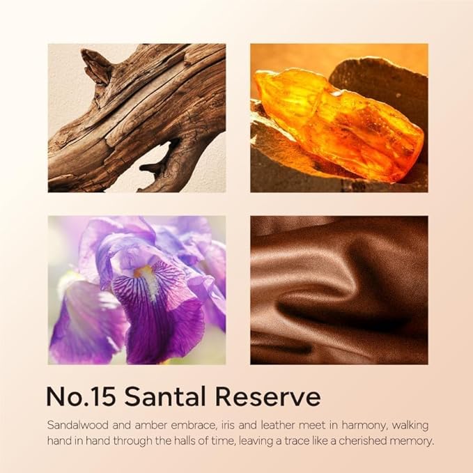 Santal Reserve Luxury Scented Candles, 9oz Soy Wax Candles for Home Scented, Sandalwood, Amber, Iris & Leather Scent, Long Burning Time, Gifts for Christmas, Women, Men, Sister, Teacher