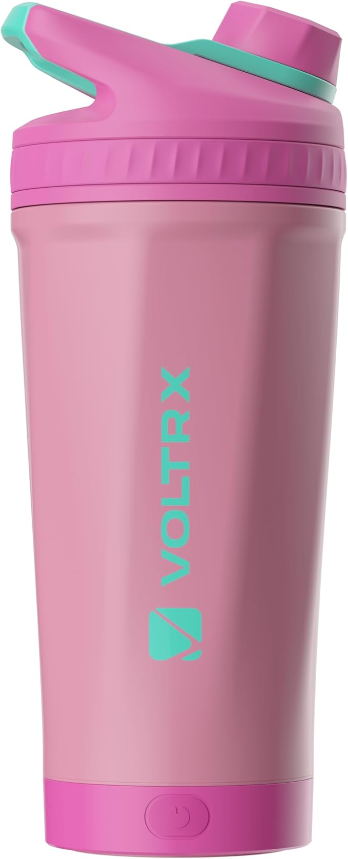 VOLTRX ChillMix Shaker Bottle Insulated Stainless Steel - USB C Rechargeable Electric Protein Shake Mixer, Shaker Cups for Protein Shakes and Meal Replacement, Radiant Rose, 16 oz