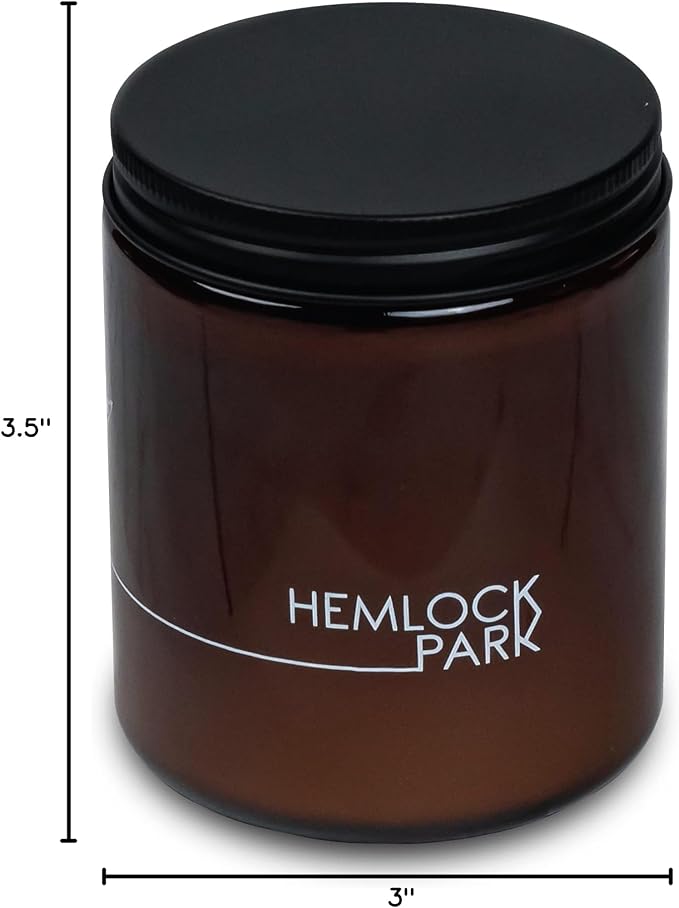 Hemlock Park Crackling Wood Wick Candle Handcrafted with Natural Coconut Wax (Standard 8 oz, Teakwood)