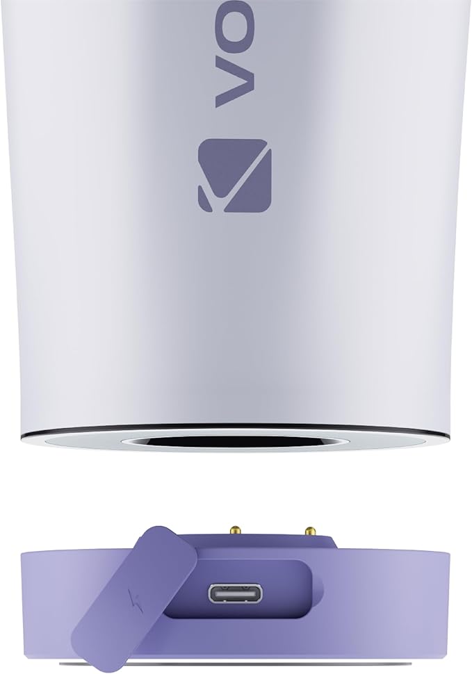 VOLTRX ChillMix Shaker Bottle Insulated Stainless Steel - USB C Rechargeable Electric Protein Shake Mixer, Shaker Cups for Protein Shakes and Meal Replacement, Misty Lilac, 16 oz