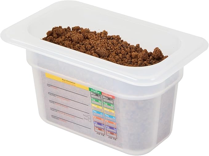 Restaurantware Food Pans Pack of 10 Plastic Rectangle Food Containers 1/9 Size with Traceability Label, Storage Containers Dishwashable Hot Cold Friendly for Restaurants Buffet Commercial Use