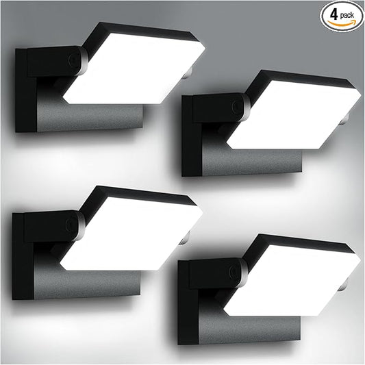 40W LED Wall Light, 4000LM 5000K 360° Wide-Angle Exterior Wall Floodlights, IP66 Waterproof Commercial Outdoor Wall Mount Fixture Wall Pack Security Ideal Lighting for Garage(4 Packs)