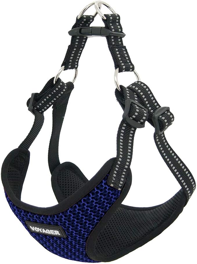 Best Pet Supplies Voyager Adjustable Dog Vest Harness Breathable No Pull Harness for Small, Medium, Large Dogs, Harness for Walking, Jogging, Easy Step-In, Reflective Stripes - Baby Blue, XL