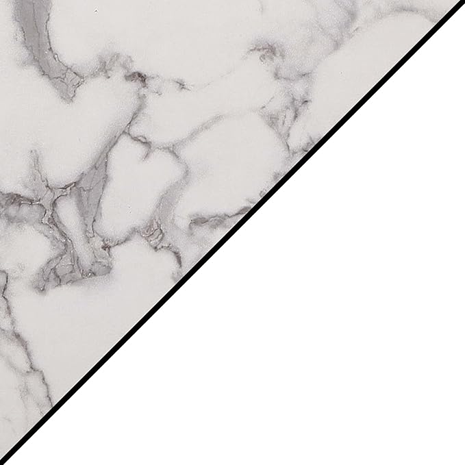 Convenience Concepts Oxford 1 Drawer Console Table with Shelves, White Faux Marble/White